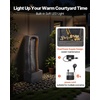 image:imageVEVOR Outdoor Water Fountain 365 in Height Fountain and Waterfall 2Tier Floor Standing Rock Base Style Fiberglass and Resin Fountains with Pump for Outdoor Indoor Garden Home Patio amp BackyardBlack