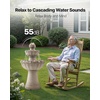 image:imageVEVOR Outdoor Water Fountain 365 in Height Fountain and Waterfall 2Tier Floor Standing Rock Base Style Fiberglass and Resin Fountains with Pump for Outdoor Indoor Garden Home Patio amp BackyardRock Gray