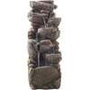image:imageVEVOR Outdoor Water Fountain 365 in Height Fountain and Waterfall 2Tier Floor Standing Rock Base Style Fiberglass and Resin Fountains with Pump for Outdoor Indoor Garden Home Patio amp BackyardIron Brown