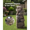 image:imageVEVOR Outdoor Water Fountain 365 in Height Fountain and Waterfall 2Tier Floor Standing Rock Base Style Fiberglass and Resin Fountains with Pump for Outdoor Indoor Garden Home Patio amp BackyardIron Brown