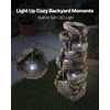 image:imageVEVOR Outdoor Water Fountain 365 in Height Fountain and Waterfall 2Tier Floor Standing Rock Base Style Fiberglass and Resin Fountains with Pump for Outdoor Indoor Garden Home Patio amp BackyardIron Brown