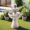 image:imageVEVOR Outdoor Water Fountain 365 in Height Fountain and Waterfall 2Tier Floor Standing Rock Base Style Fiberglass and Resin Fountains with Pump for Outdoor Indoor Garden Home Patio amp BackyardRock Gray