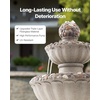 image:imageVEVOR Outdoor Water Fountain 365 in Height Fountain and Waterfall 2Tier Floor Standing Rock Base Style Fiberglass and Resin Fountains with Pump for Outdoor Indoor Garden Home Patio amp BackyardRock Gray