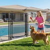 image:imageVEVOR Pool Fence Gate 4 x 25 ft Inground Swimming Pool Fences Gate Outdoor Security Fencing Door Kit with Metal Latch and Stopper 352 GSM Teslin PVC Mesh Square Tube Easy Installation Black4ft x 25ftManual Locking