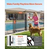 image:imageVEVOR Pool Fence Gate 4 x 25 ft Inground Swimming Pool Fences Gate Outdoor Security Fencing Door Kit with Metal Latch and Stopper 352 GSM Teslin PVC Mesh Square Tube Easy Installation Black4ft x 25ftManual Locking