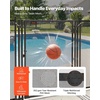 image:imageVEVOR Pool Fence Gate 4 x 25 ft Inground Swimming Pool Fences Gate Outdoor Security Fencing Door Kit with Metal Latch and Stopper 352 GSM Teslin PVC Mesh Square Tube Easy Installation Black4ft x 25ftManual Locking