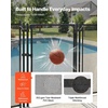 image:imageVEVOR Pool Fence Gate 4 x 25 ft Inground Swimming Pool Fences Gate Outdoor Security Fencing Door Kit with Metal Latch and Stopper 352 GSM Teslin PVC Mesh Square Tube Easy Installation Black4ft x 25ftSelfClosing