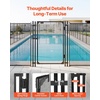 image:imageVEVOR Pool Fence Gate 4 x 25 ft Inground Swimming Pool Fences Gate Outdoor Security Fencing Door Kit with Metal Latch and Stopper 352 GSM Teslin PVC Mesh Square Tube Easy Installation Black4ft x 25ftSelfClosing