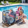 image:imageVEVOR Pool Storage Bin 6496 x 3346 x 6496 in Rolling Pool Float Storage Organizer with Side Pockets amp Noodles Holder Rack Durable Plastic Frame Poolside Toys Mesh Basket for Swimming PoolsPlastic Frame 626 x 32 x 36 in