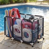 image:imageVEVOR Pool Storage Bin 6496 x 3346 x 6496 in Rolling Pool Float Storage Organizer with Side Pockets amp Noodles Holder Rack Durable Plastic Frame Poolside Toys Mesh Basket for Swimming PoolsPlastic Frame 472 x 302 x 34 in