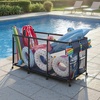 image:imageVEVOR Pool Storage Bin 6496 x 3346 x 6496 in Rolling Pool Float Storage Organizer with Side Pockets amp Noodles Holder Rack Durable Plastic Frame Poolside Toys Mesh Basket for Swimming PoolsMetal Frame 69 x 32 x 35 in