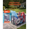 image:imageVEVOR Pool Storage Bin 6496 x 3346 x 6496 in Rolling Pool Float Storage Organizer with Side Pockets amp Noodles Holder Rack Durable Plastic Frame Poolside Toys Mesh Basket for Swimming PoolsMetal Frame 488 x 327 x 327 in