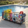 image:imageVEVOR Pool Storage Bin 6496 x 3346 x 6496 in Rolling Pool Float Storage Organizer with Side Pockets amp Noodles Holder Rack Durable Plastic Frame Poolside Toys Mesh Basket for Swimming PoolsMetal Frame 103 x 32 x 35 in