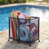 image:imageVEVOR Pool Storage Bin 6496 x 3346 x 6496 in Rolling Pool Float Storage Organizer with Side Pockets amp Noodles Holder Rack Durable Plastic Frame Poolside Toys Mesh Basket for Swimming PoolsMetal Frame 368 x 24 x 356 in