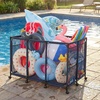 image:imageVEVOR Pool Storage Bin 6496 x 3346 x 6496 in Rolling Pool Float Storage Organizer with Side Pockets amp Noodles Holder Rack Durable Plastic Frame Poolside Toys Mesh Basket for Swimming PoolsMetal Frame 488 x 327 x 327 in