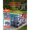 image:imageVEVOR Pool Storage Bin 6496 x 3346 x 6496 in Rolling Pool Float Storage Organizer with Side Pockets amp Noodles Holder Rack Durable Plastic Frame Poolside Toys Mesh Basket for Swimming PoolsMetal Frame 69 x 32 x 35 in