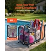 image:imageVEVOR Pool Storage Bin 6496 x 3346 x 6496 in Rolling Pool Float Storage Organizer with Side Pockets amp Noodles Holder Rack Durable Plastic Frame Poolside Toys Mesh Basket for Swimming PoolsPlastic Frame 472 x 302 x 34 in