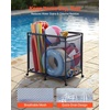 image:imageVEVOR Pool Storage Bin 6496 x 3346 x 6496 in Rolling Pool Float Storage Organizer with Side Pockets amp Noodles Holder Rack Durable Plastic Frame Poolside Toys Mesh Basket for Swimming PoolsMetal Frame 368 x 24 x 356 in