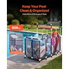 image:imageVEVOR Pool Storage Bin 6496 x 3346 x 6496 in Rolling Pool Float Storage Organizer with Side Pockets amp Noodles Holder Rack Durable Plastic Frame Poolside Toys Mesh Basket for Swimming PoolsPlastic Frame 6496 x 3346 x 6496 in
