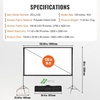 image:imageVEVOR Projector Screen with Stand 120 inch 169 4K 1080 HD Outdoor Movie Screen with Stand WrinkleFree Projection Screen with Tripods and Carry Bag for Home Theater Cinema Backyard Movie NightSixfooted 120