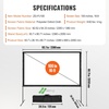 image:imageVEVOR Projector Screen with Stand 120 inch 169 4K 1080 HD Outdoor Movie Screen with Stand WrinkleFree Projection Screen with Tripods and Carry Bag for Home Theater Cinema Backyard Movie NightFlatfooted 100