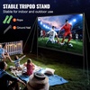 image:imageVEVOR Projector Screen with Stand 120 inch 169 4K 1080 HD Outdoor Movie Screen with Stand WrinkleFree Projection Screen with Tripods and Carry Bag for Home Theater Cinema Backyard Movie NightFlatfooted 120