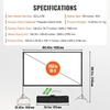 image:imageVEVOR Projector Screen with Stand 120 inch 169 4K 1080 HD Outdoor Movie Screen with Stand WrinkleFree Projection Screen with Tripods and Carry Bag for Home Theater Cinema Backyard Movie NightSixfooted 150