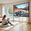 image:imageVEVOR Projector Screen with Stand 120 inch 169 4K 1080 HD Outdoor Movie Screen with Stand WrinkleFree Projection Screen with Tripods and Carry Bag for Home Theater Cinema Backyard Movie NightSixfooted 100