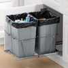 image:imageVEVOR PullOut Trash Can 27 QT x2 Double Under Mount Kitchen Waste Container Heavy Duty Garbage Recycling Bin with Door Kit and Soft Close Slide for Kitchen Cabinet Sink Under Counter Grey70QT35QTx2