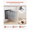 image:imageVEVOR PullOut Trash Can 27 QT x2 Double Under Mount Kitchen Waste Container Heavy Duty Garbage Recycling Bin with Door Kit and Soft Close Slide for Kitchen Cabinet Sink Under Counter Grey54QT27QTx2