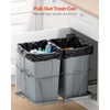 image:imageVEVOR PullOut Trash Can 27 QT x2 Double Under Mount Kitchen Waste Container Heavy Duty Garbage Recycling Bin with Door Kit and Soft Close Slide for Kitchen Cabinet Sink Under Counter Grey70QT35QTx2