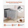 image:imageVEVOR PullOut Trash Can 27 QT x2 Double Under Mount Kitchen Waste Container Heavy Duty Garbage Recycling Bin with Door Kit and Soft Close Slide for Kitchen Cabinet Sink Under Counter Grey70QT35QTx2
