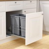 image:imageVEVOR PullOut Trash Can 27 QT x2 Double Under Mount Kitchen Waste Container Heavy Duty Garbage Recycling Bin with Door Kit and Soft Close Slide for Kitchen Cabinet Sink Under Counter Grey54QT