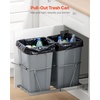 image:imageVEVOR PullOut Trash Can 27 QT x2 Double Under Mount Kitchen Waste Container Heavy Duty Garbage Recycling Bin with Door Kit and Soft Close Slide for Kitchen Cabinet Sink Under Counter Grey54QT27QTx2