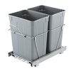 image:imageVEVOR PullOut Trash Can 27 QT x2 Double Under Mount Kitchen Waste Container Heavy Duty Garbage Recycling Bin with Door Kit and Soft Close Slide for Kitchen Cabinet Sink Under Counter Grey70QT35QTx2
