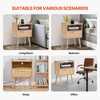image:imageVEVOR Rattan Nightstand Boho Bedside Table with Drawer Open Shelf End Table Wooden Nightstand with Solid Wood Legs Rattan Side Table with Charging Station for Bedroom1 Drawer with Open Shelf