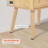 image:imageVEVOR Rattan Nightstand Boho Bedside Table with Drawer Open Shelf End Table Wooden Nightstand with Solid Wood Legs Rattan Side Table with Charging Station for Bedroom1 Drawer with Open Shelf