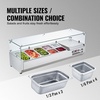 image:imageVEVOR Refrigerated Condiment Prep Station 150 W Countertop Refrigerated Condiment Station with Eight 16 Pans 304 Stainless Body and PC Lid Sandwich Prep Table for Restaurant amp Food StallOriginal Glass 55 in