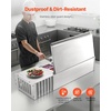 image:imageVEVOR Refrigerated Condiment Prep Station 150 W Countertop Refrigerated Condiment Station with Eight 16 Pans 304 Stainless Body and PC Lid Sandwich Prep Table for Restaurant amp Food StallNew Stainless 48 in