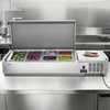 image:imageVEVOR Refrigerated Condiment Prep Station 150 W Countertop Refrigerated Condiment Station with Eight 16 Pans 304 Stainless Body and PC Lid Sandwich Prep Table for Restaurant amp Food StallNew Stainless 48 in