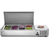 image:imageVEVOR Refrigerated Condiment Prep Station 150 W Countertop Refrigerated Condiment Station with Eight 16 Pans 304 Stainless Body and PC Lid Sandwich Prep Table for Restaurant amp Food StallNew Stainless 48 in