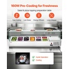 image:imageVEVOR Refrigerated Condiment Prep Station 150 W Countertop Refrigerated Condiment Station with Eight 16 Pans 304 Stainless Body and PC Lid Sandwich Prep Table for Restaurant amp Food StallNew Glass 60 in