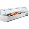 image:imageVEVOR Refrigerated Condiment Prep Station 150 W Countertop Refrigerated Condiment Station with Eight 16 Pans 304 Stainless Body and PC Lid Sandwich Prep Table for Restaurant amp Food StallNew Glass 60 in