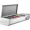 image:imageVEVOR Refrigerated Condiment Prep Station 150 W Countertop Refrigerated Condiment Station with Eight 16 Pans 304 Stainless Body and PC Lid Sandwich Prep Table for Restaurant amp Food StallNew Stainless 48 in