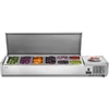 image:imageVEVOR Refrigerated Condiment Prep Station 150 W Countertop Refrigerated Condiment Station with Eight 16 Pans 304 Stainless Body and PC Lid Sandwich Prep Table for Restaurant amp Food StallNew Stainless 60 in