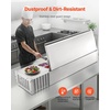 image:imageVEVOR Refrigerated Condiment Prep Station 150 W Countertop Refrigerated Condiment Station with Eight 16 Pans 304 Stainless Body and PC Lid Sandwich Prep Table for Restaurant amp Food StallNew Stainless 60 in