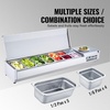 image:imageVEVOR Refrigerated Condiment Prep Station 150 W Countertop Refrigerated Condiment Station with Eight 16 Pans 304 Stainless Body and PC Lid Sandwich Prep Table for Restaurant amp Food StallOriginal Stainless 71 in