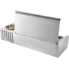 image:imageVEVOR Refrigerated Condiment Prep Station 150 W Countertop Refrigerated Condiment Station with Eight 16 Pans 304 Stainless Body and PC Lid Sandwich Prep Table for Restaurant amp Food StallNew Stainless 48 in