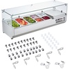 image:imageVEVOR Refrigerated Condiment Prep Station 150 W Countertop Refrigerated Condiment Station with Eight 16 Pans 304 Stainless Body and PC Lid Sandwich Prep Table for Restaurant amp Food StallOriginal Glass 55 in