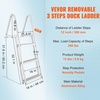 image:imageVEVOR Removable Dock Ladder 4 Steps 350 lbs Load Capacity Pontoon Boat Ladder with 4 Wide Step amp Nonslip Mat for ShipLakePoolMarine BoardingNEW3 Step